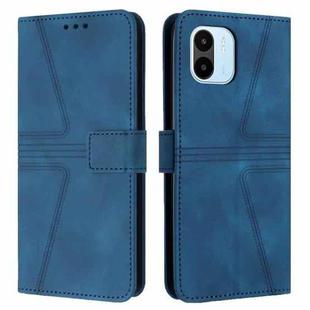 For Xiaomi Redmi A1 Triangle Solid Color Leather Phone Case(Blue)