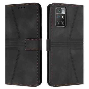 For Xiaomi Redmi Note 11 4G 6.5 Triangle Solid Color Leather Phone Case(Black)