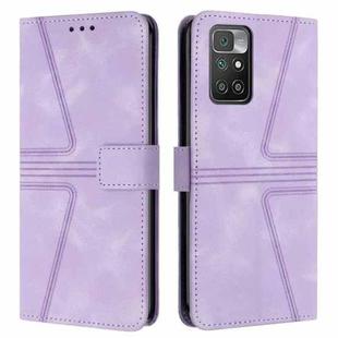 For Xiaomi Redmi Note 11 4G 6.5 Triangle Solid Color Leather Phone Case(Purple)