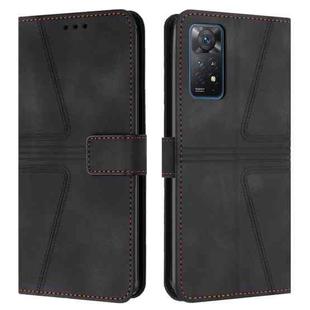 For Redmi Note 11 Pro 5G/4G Global Triangle Solid Color Leather Phone Case(Black)