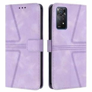 For Redmi Note 11 Pro 5G/4G Global Triangle Solid Color Leather Phone Case(Purple)