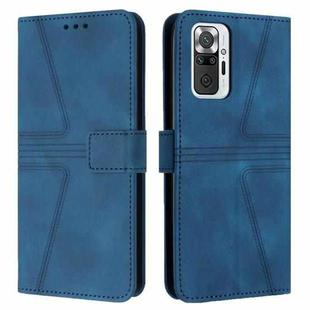 For Xiaomi Redmi Note 10 Pro 4G Triangle Solid Color Leather Phone Case(Blue)
