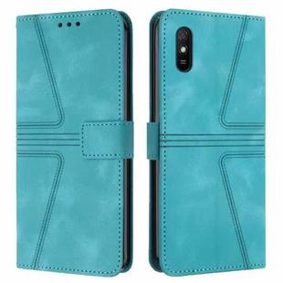 For Xiaomi Redmi 9A Triangle Solid Color Leather Phone Case(Green)