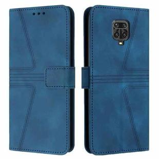 For Xiaomi Redmi Note 9 Pro Triangle Solid Color Leather Phone Case(Blue)