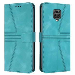 For Xiaomi Redmi Note 9 Pro Triangle Solid Color Leather Phone Case(Green)