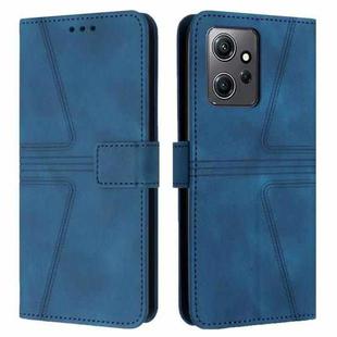 For Redmi Note 12 4G Global Triangle Solid Color Leather Phone Case(Blue)