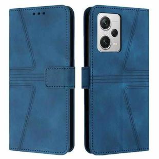 For Xiaomi Redmi Note 12 5G Global Triangle Solid Color Leather Phone Case(Blue)