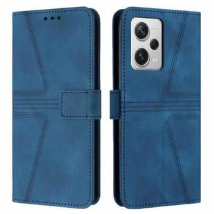For Xiaomi Poco X5 5G Triangle Solid Color Leather Phone Case(Blue)