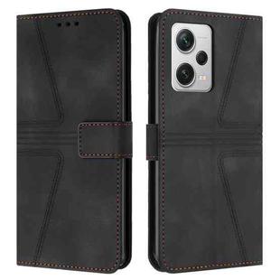 For Xiaomi Poco X5 Pro Triangle Solid Color Leather Phone Case(Black)