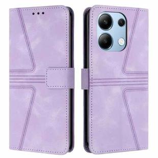 For Xiaomi Redmi Note 13 4G Triangle Solid Color Leather Phone Case(Purple)