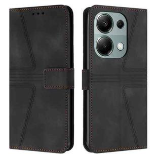 For Xiaomi Redmi Note 13 Pro 4G Triangle Solid Color Leather Phone Case(Black)