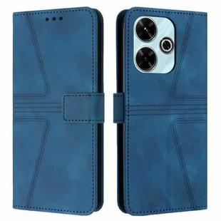 For Xiaomi Redmi 13 4G Triangle Solid Color Leather Phone Case(Blue)