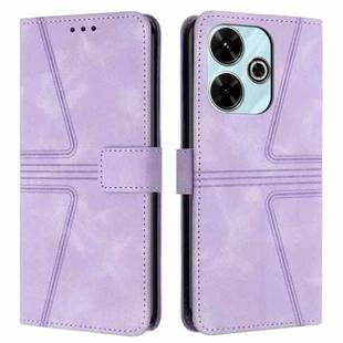 For Xiaomi Redmi 13 4G Triangle Solid Color Leather Phone Case(Purple)