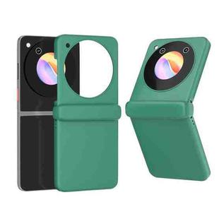 For ZTE Libero Flip 3 in 1 PC Frosted Full Coverage Phone Case with Hinge(Green)