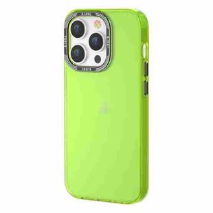 For iPhone 14 Pro TGVIS Grace Series Transparent Color Phone Case(Fluorescent Green)