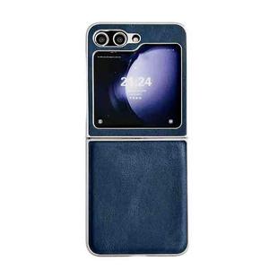 For Samsung Galaxy Z Flip5 Skin Feel Leather Texture Pearlescent Paint Shockproof Phone Case(Blue)