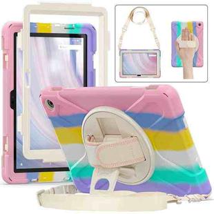 For Amazon Kindle Fire HD10 2023 Silicone Hybrid PC Full Body Tablet Case(Colorful Pink)