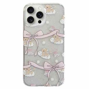 For iPhone 15 Pro Max Double Sided IMD Full Coverage TPU Phone Case(Bow Cake Cloud Puppy)