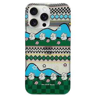 For iPhone 15 Pro Double Sided IMD Full Coverage TPU Phone Case(Two Rows of Ducks)