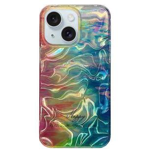 For iPhone 15 Double Sided IMD Full Coverage TPU Phone Case(Green Halo Ripple)