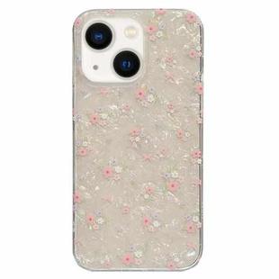 For iPhone 14 Double Sided IMD Full Coverage TPU Phone Case(Pink White Flowers)