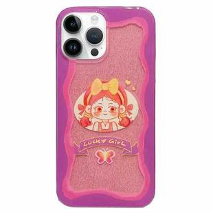 For iPhone 14 Pro Max Double Sided IMD Full Coverage TPU Phone Case(Bow Headscarf Girl)