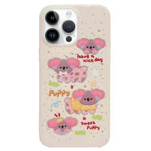 For iPhone 14 Pro Max Double Sided IMD Full Coverage TPU Phone Case(Pink Big Eared Dog)