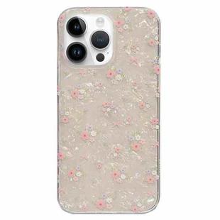 For iPhone 13 Pro Max Double Sided IMD Full Coverage TPU Phone Case(Pink White Flowers)