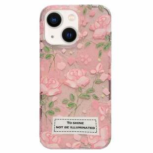 For iPhone 13 Double Sided IMD Full Coverage TPU Phone Case(Pink Petals Green Stems)
