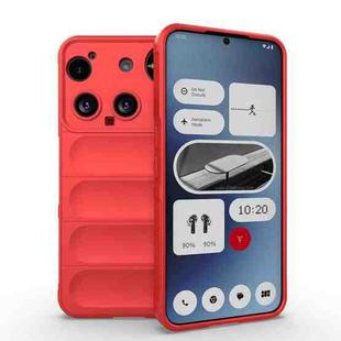 For Nothing Phone 3 Magic Shield TPU + Flannel Phone Case(Red)