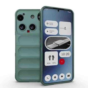 For Nothing Phone 3 Magic Shield TPU + Flannel Phone Case(Dark Green)