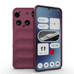 For Nothing Phone 3 Magic Shield TPU + Flannel Phone Case(Wine Red)