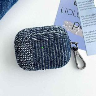 For AirPods Pro 2 Stitching Denim Cloth Bluetooth Earphone Protective Case(Grid)