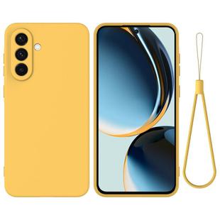For Samsung Galaxy M56 / F56 5G Pure Color Liquid Silicone Shockproof Phone Case(Yellow)