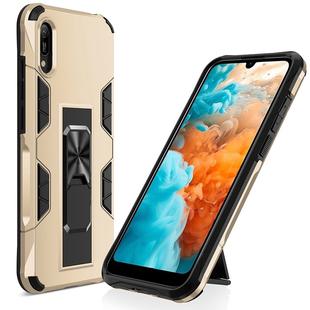 For Huawei Y6 Pro (2019) Soldier Armor Shockproof TPU + PC Magnetic Protective Case with Holder(Gold)