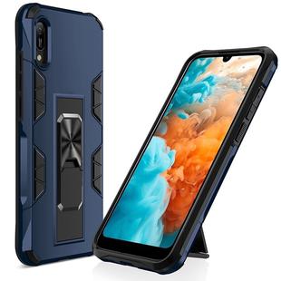 For Huawei Y6 Pro (2019) Soldier Armor Shockproof TPU + PC Magnetic Protective Case with Holder(Blue)