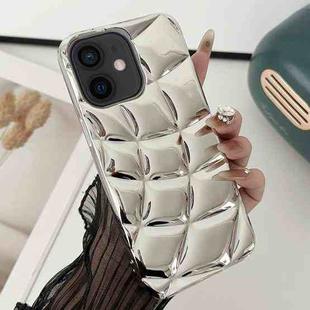For iPhone 11 Curved Plaid Plated Metallic Paint TPU Phone Case(Silver)