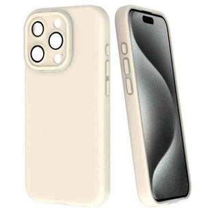 For iPhone 15 Pro Max Fine Hole Dopamine PC Phone Case(White)
