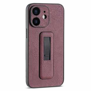 For iPhone 11 PU Leather Push-pull Bracket Shockproof Phone Case(Wine Red)