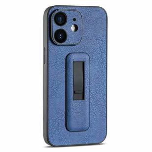 For iPhone 11 PU Leather Push-pull Bracket Shockproof Phone Case(Blue)