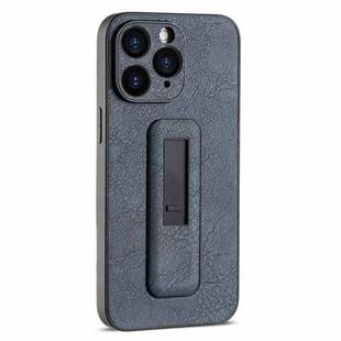 For iPhone 11 Pro PU Leather Push-pull Bracket Shockproof Phone Case(Black)
