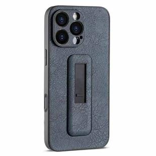 For iPhone 16 Pro PU Leather Push-pull Bracket Shockproof Phone Case(Black)