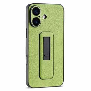 For iPhone 16 Plus PU Leather Push-pull Bracket Shockproof Phone Case(Green)