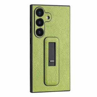 For Samsung Galaxy S24+ 5G PU Leather Push-pull Bracket Shockproof Phone Case(Green)