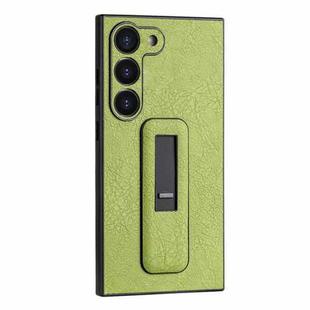 For Samsung Galaxy S23+ 5G PU Leather Push-pull Bracket Shockproof Phone Case(Green)