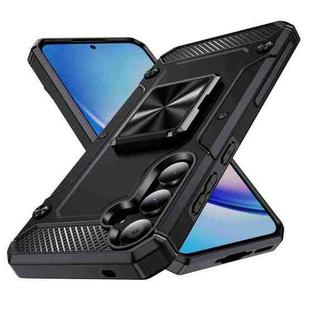 For Samsung Galaxy A35 Shockproof Metal Holder Phone Case(Black)