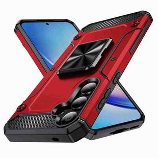 For Samsung Galaxy A35 Shockproof Metal Holder Phone Case(Red)
