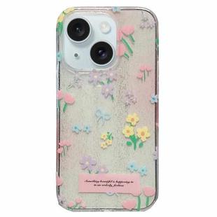 For iPhone 15 Double Sided IMD Full Coverage TPU Phone Case(Floral)