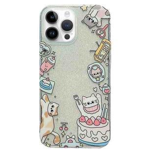 For iPhone 14 Pro Double Sided IMD Full Coverage TPU Phone Case(Side Cake Kitten)