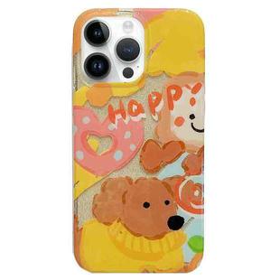 For iPhone 14 Pro Max Double Sided IMD Full Coverage TPU Phone Case(Sweater Puppy Love)